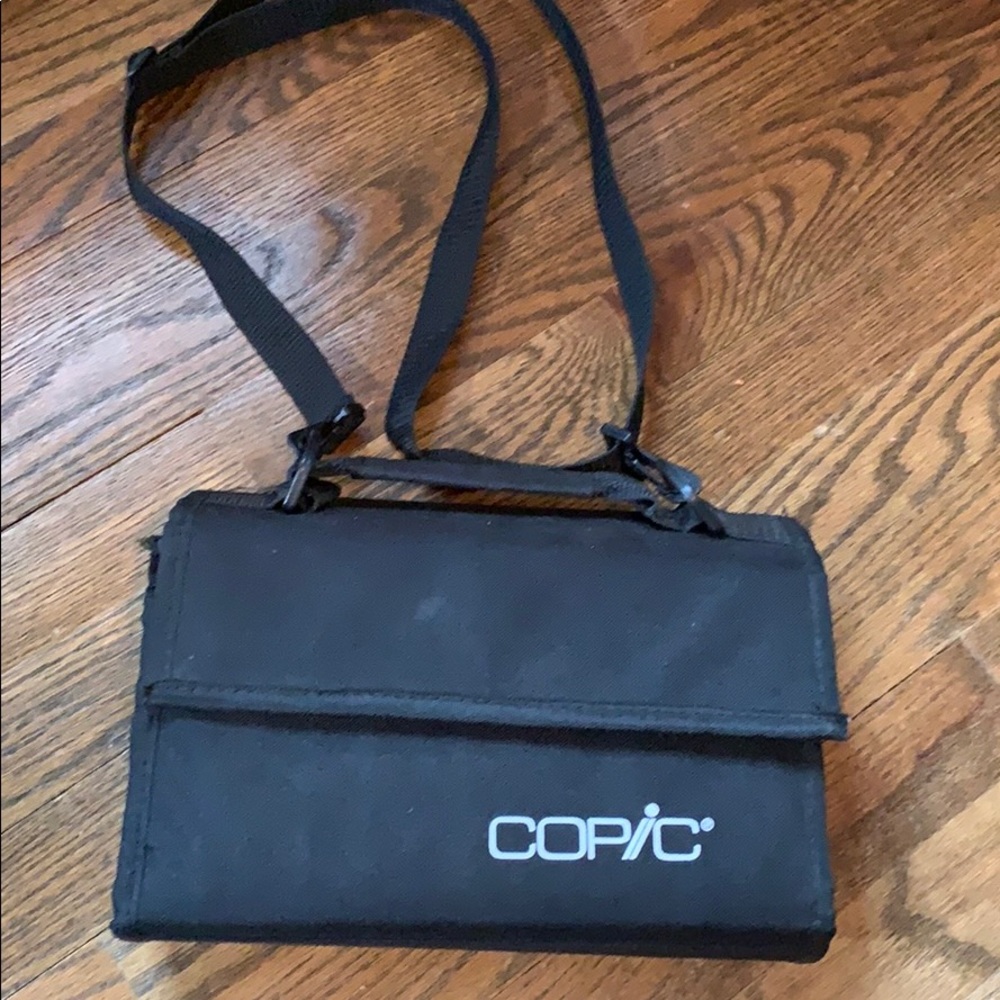 Copic marker case black bag w/ adjustable strap